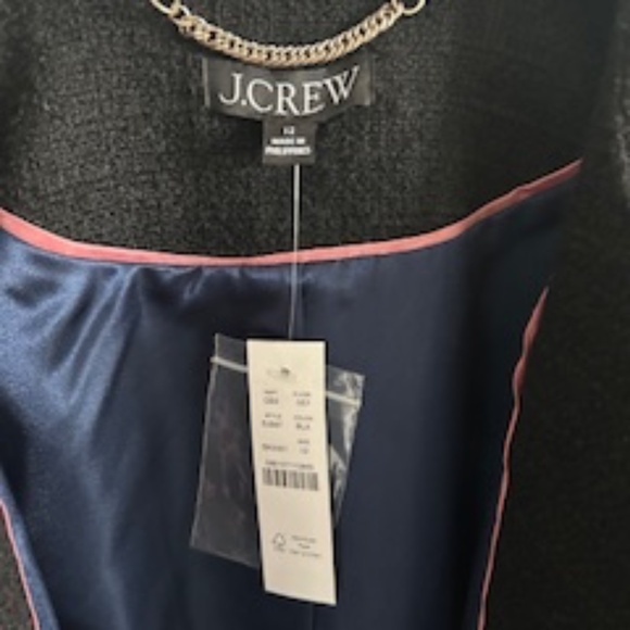 NWT J.Crew Louisa Lady Jacket In Maritime Tweed Size 12 Black - Picture 4 of 16